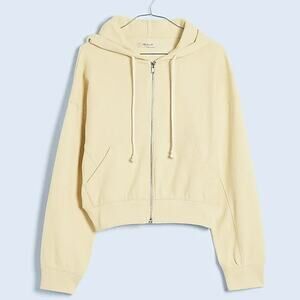 NWT Madewell Zip-Front Hooded‎ Sweatshirt: Botanical Dye Edition Daffodil XXS